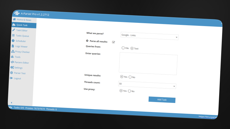 A-Parser Google Dorker Preview