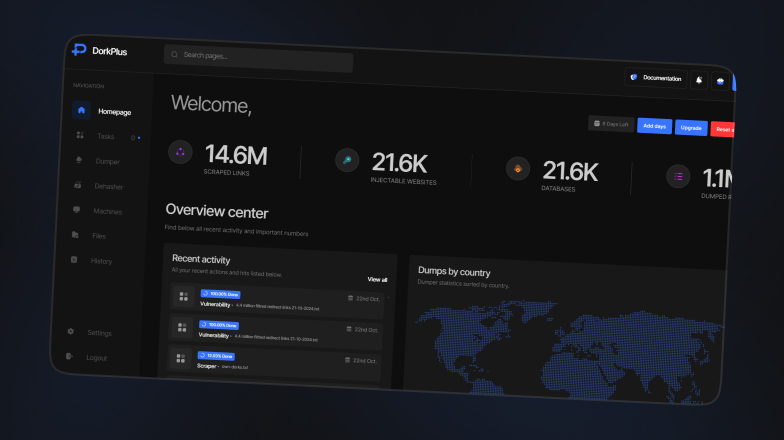 DorkPlus Google Scraper Preview Dashboard